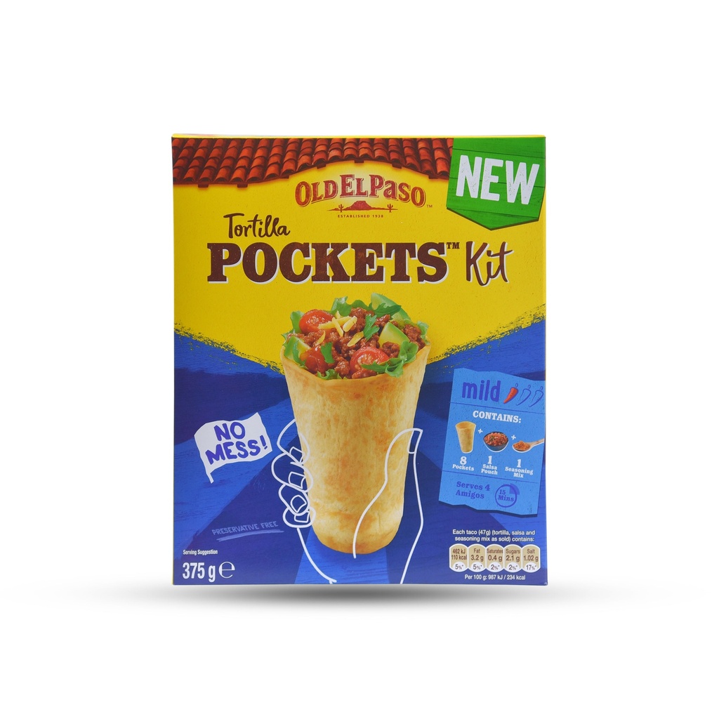Old El Paso Tortilla Pockets Kit 375g Whim 6330